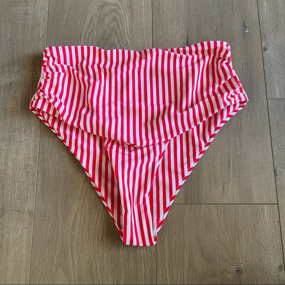 NWT Zaful Striped Red & White Highwaisted Bottoms